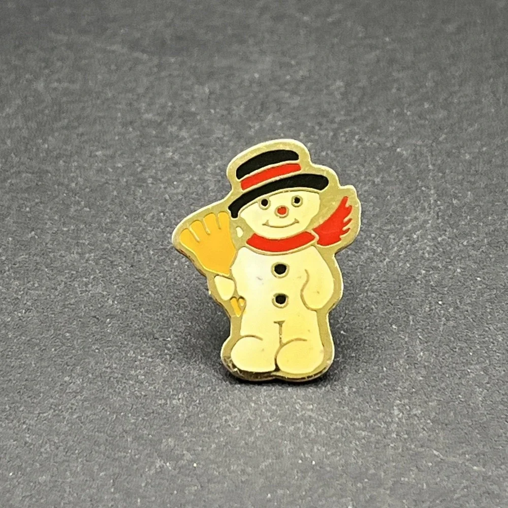 Snowman Christmas Broom Cute‎ Tiny Lapel Hat Pin
